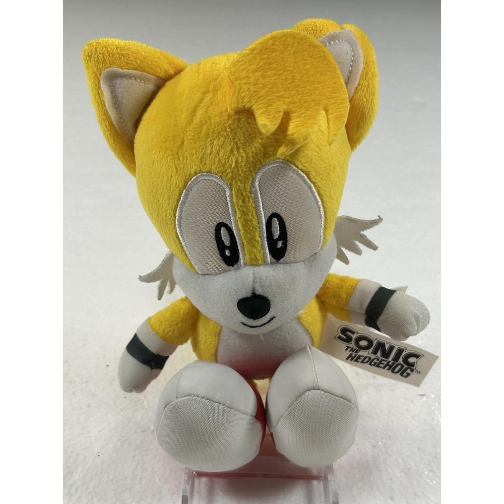 Tails Sonic the Hedgehog Plush Doll Yellow White Black Eyes Video Game Toy